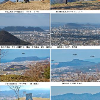 大展望の上佐山（うわさやま）

２等三角点「宇和佐山」　
２５５．６７ｍ

見晴しが良いとはウワサに聞いていましたが、兎に角天気の良い日は素晴らしい展望所です

中世に三谷（みたに）氏が治める「王佐山城」があった所で、寒川氏や香西氏の侵攻にも耐えた山城です
でも例によって土佐の長宗我部元親には破れて落城したそうです
恐るべし土佐の長宗我部！（でも豊臣兄弟には負けた・・・）

この山だけは他のクレーター山（コールドロン山）の外側にあり、キャップロックは同じ黒雲母デイサイト（マグマ由来）ですが中間部に流紋岩質凝灰岩はほぼ無くて領家花崗岩に覆われているそうです

勝賀山の様な大規模な城郭発掘調査は行われてはいない様ですが、周囲が見事に切り払われて大展望となっています