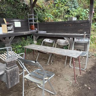 もう降ってきたよ
ここで食べて帰ろうか？