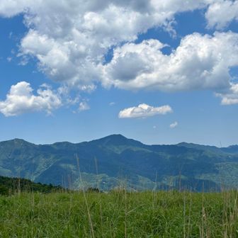 左手に扇ノ山を見ながら歩く