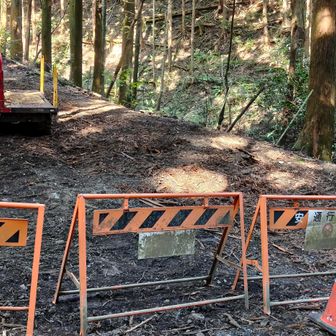 小仏峠から下山してきました😊
林道整備中。
景信山のお茶屋さんが楽に上がれるようになるといいですね😊