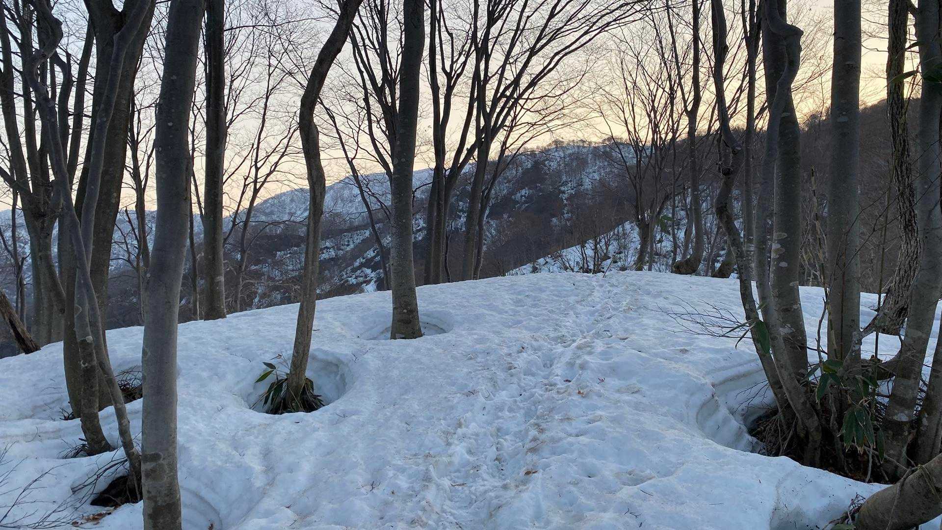 すぐに雪稜に