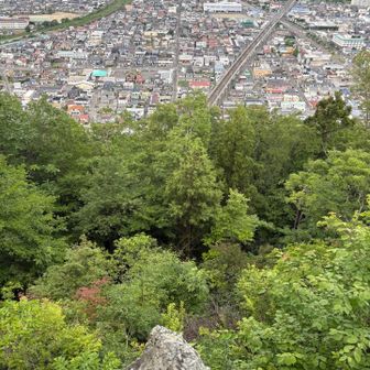 先端から

御山方面の街並み

新幹線の線路が見えますね