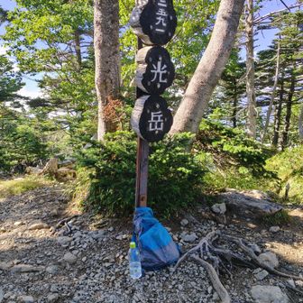 サブサックで光岳頂上。