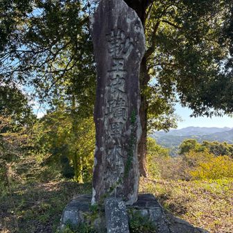 神社の左手にある石碑に「勤王史蹟黒木城趾」と記されています🪨
黒木氏は南北朝時代に南朝方として懐良・良成親王へ忠誠を尽くしたことから勤王と記されます🏵️