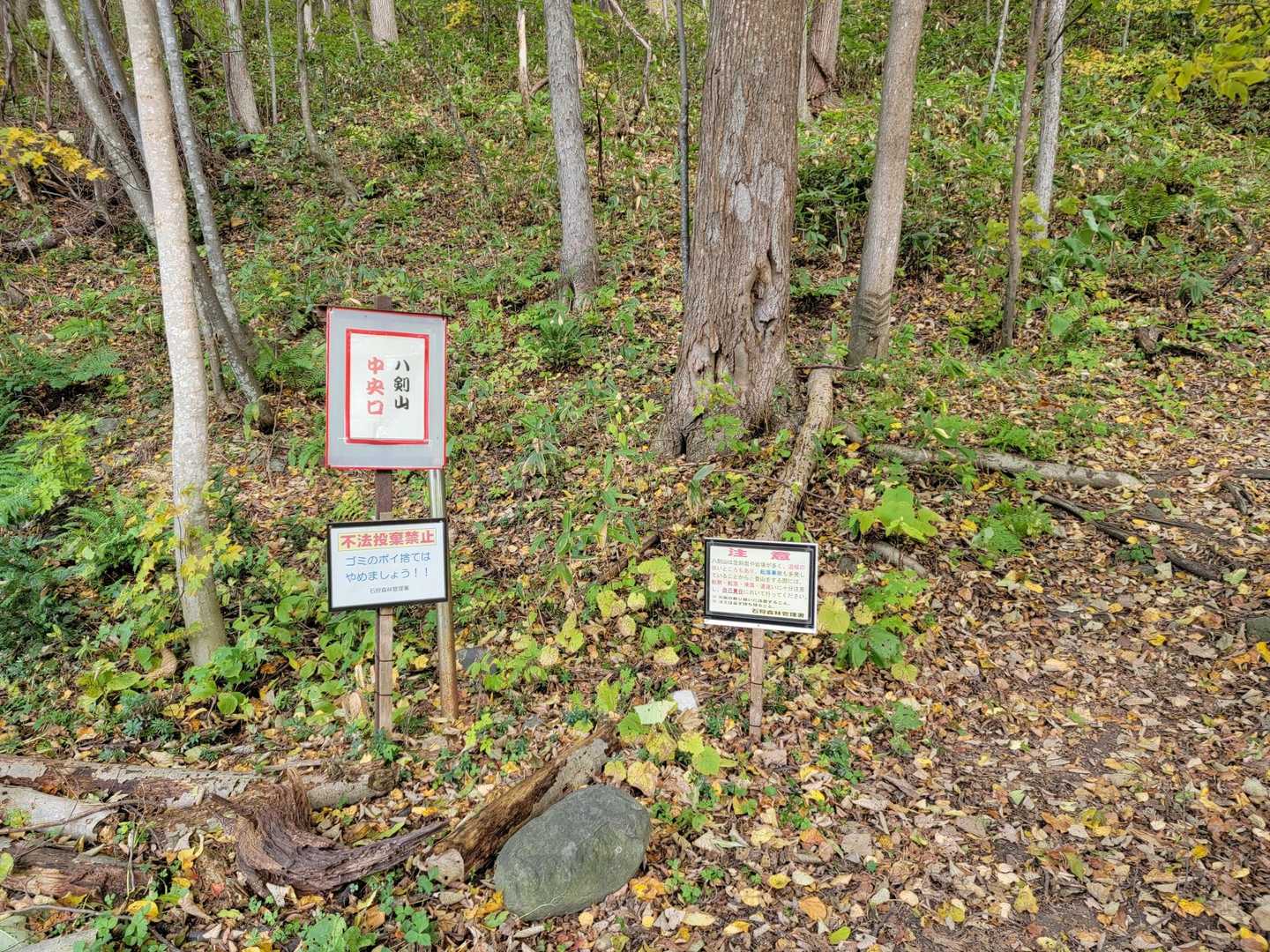 ここが中央登山口
登山道は乾いて歩きやすいが
傾斜はある💦