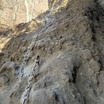 折り返しの奥の院の鎖場