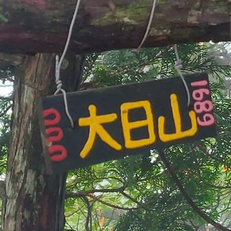 山頂のプレートは過酷さと対照的なかわいい見た目