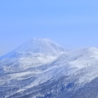 どアップで羊蹄山とニセコアンヌプリ＆イワオヌプリ