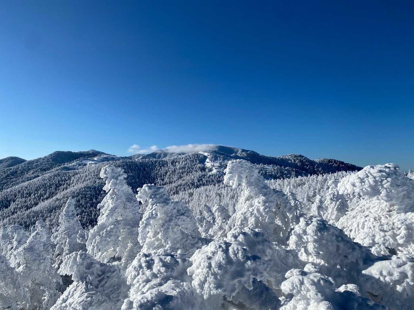 雲☁️にかかった恵那山😳