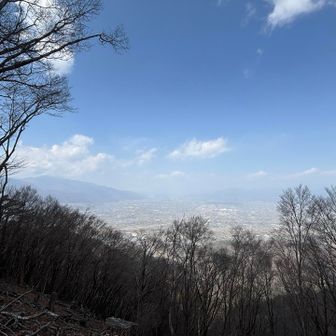 甲府盆地がよく見える