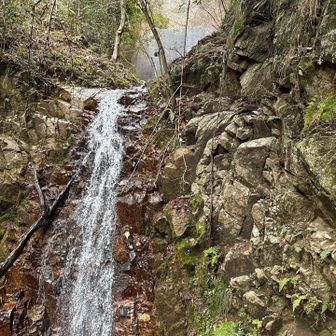 六甲山・長峰山・摩耶山 ロープが張ってあるので、滝の右側直登する
ちょっと怖い