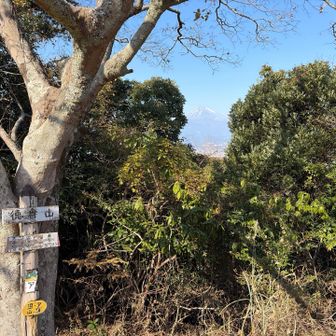 遠くにうっすら富士山
