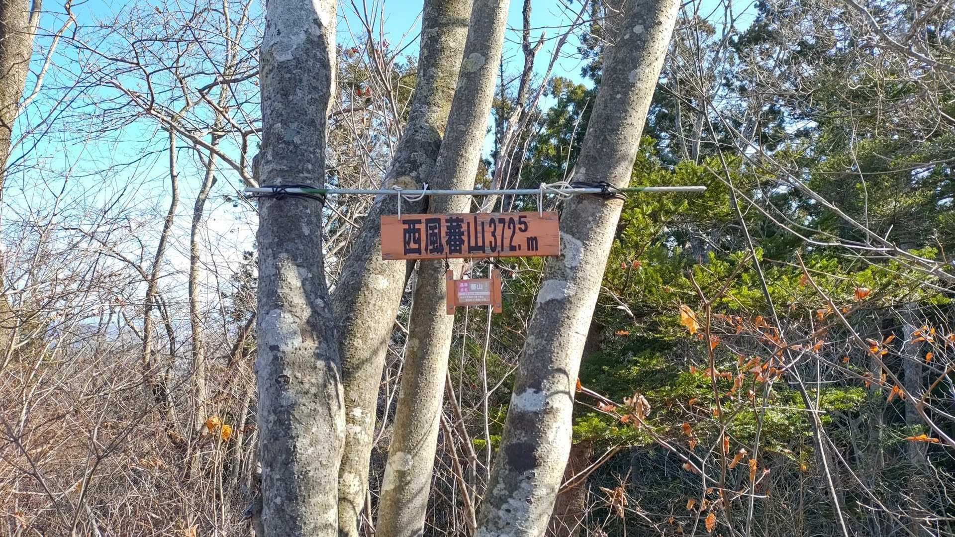 西風蕃山-蕃山-萱ヶ崎山 周回コースの写真