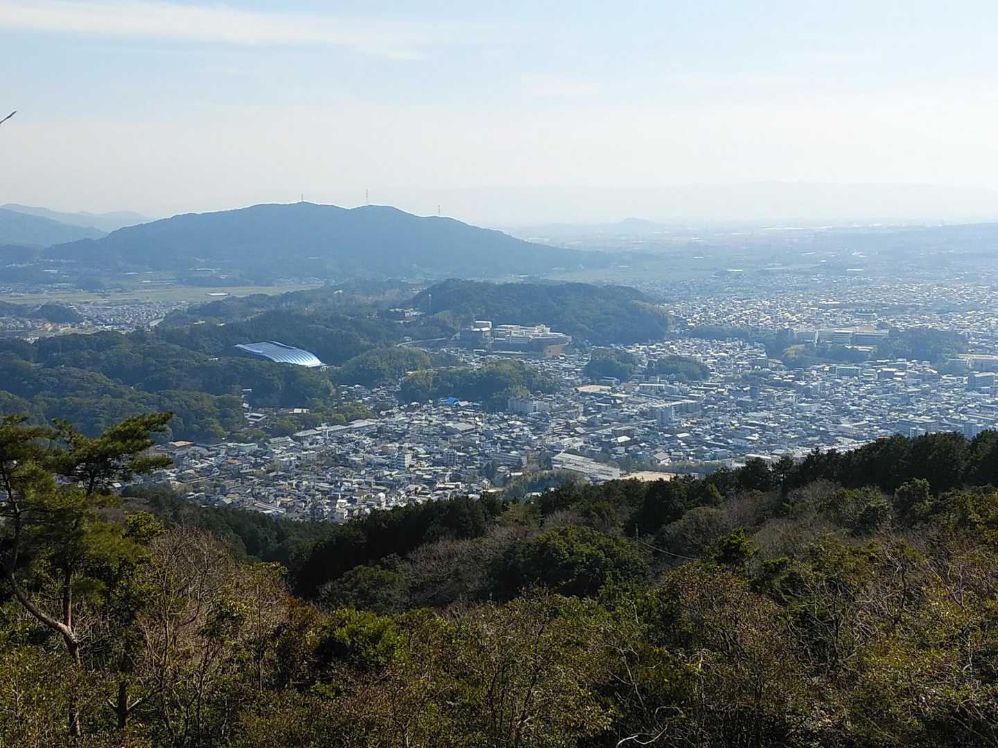 ちょっと霞んでました（耳納連山はシルエットしか見えない👀）