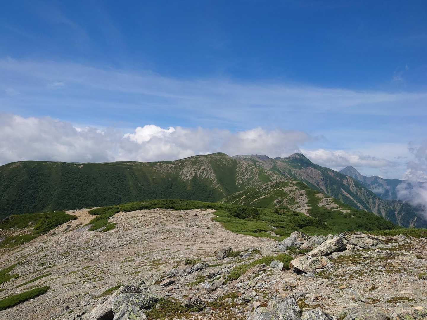 笹山登山口-笹山-白河内岳-大籠岳-広河内岳-大門沢登山道 縦走コースの写真