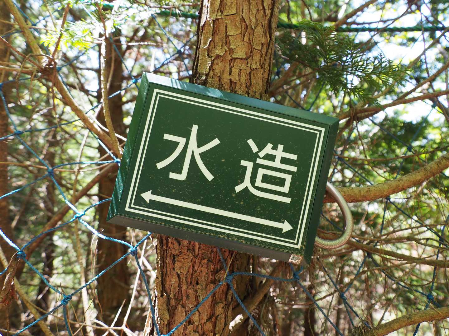 この展望台付近は「水造」って看板がある尾根沿いにある。
なんだろう水造って→「水源林造成事業」の略らしい