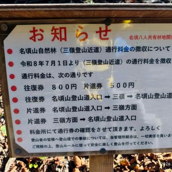 下山中
近道ルートと林道ルートの分岐に看板
やはりここから通行料が必要みたいです。
当然(笑)無料の林道ルートへ