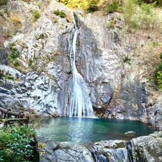 布引の滝、43mほどの落差で見応えあり。これは雄滝で雌滝もあります。もう少し下れば新幹線の新神戸駅です。阪急三宮駅まで歩きます。豚まんは行列が長くて諦めました。😢