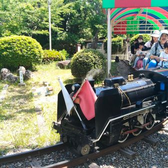 三角点は機関車のレールに囲まれてるんだよ