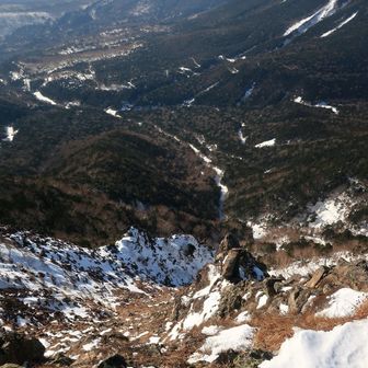 山頂から崩れてる所