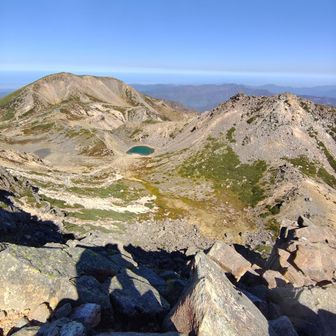 御前峰からの大汝峰と剣ヶ峰