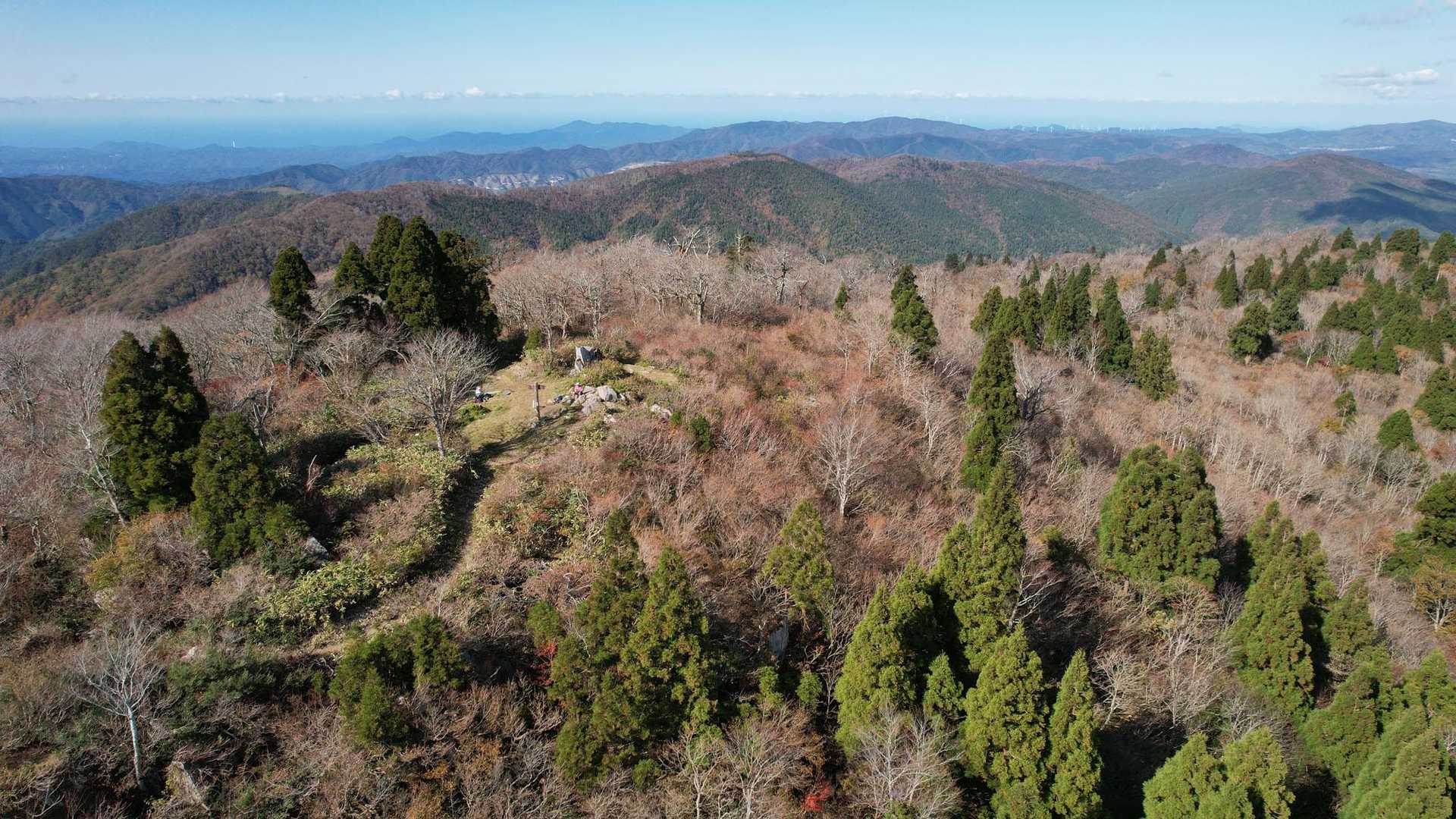 恐羅漢山上空から北方面
