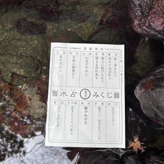 水につけると運勢が浮き出てくるおみくじ