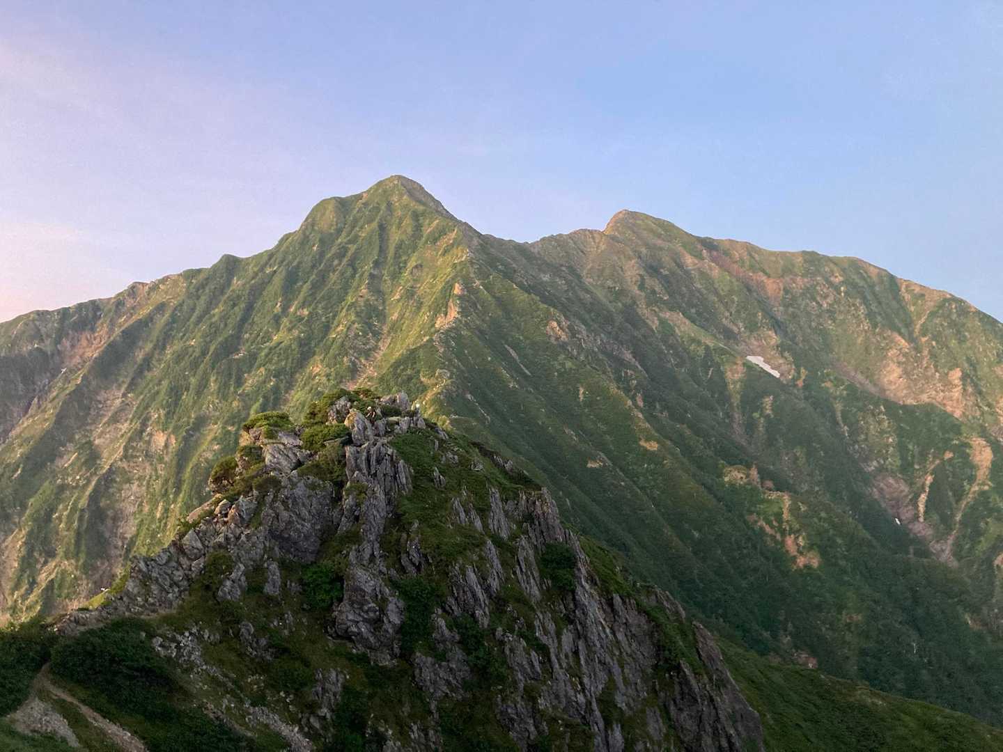 柏原新道登山口-爺ヶ岳-布引山-鹿島槍ヶ岳-鹿島槍ヶ岳-口 縦走コースの写真