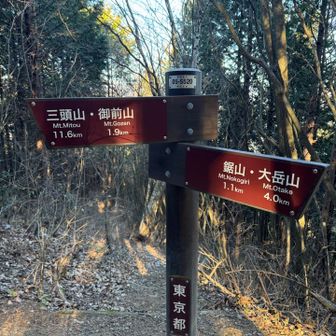 標識ごとに距離確認
目安になって良いよね👍

段々と縮まってきて嬉しい😆
大岳山　4.0キロ