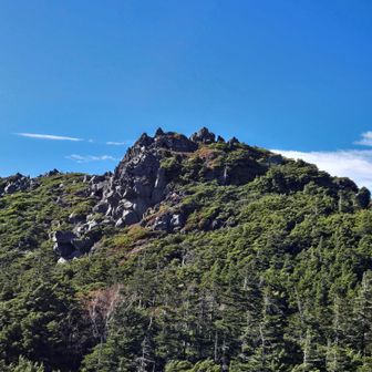 最初に登ったⅢ峰が見えています！