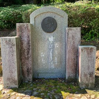 発心公園の中に一つ目の漱石の句碑がありました。

松をもて囲ひし谷の桜かな
漱石

句碑の右に説明があった