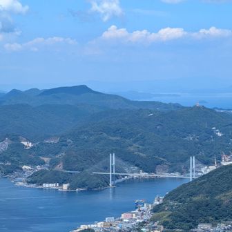 女神大橋の先に天門峰～稲佐山～岩屋山