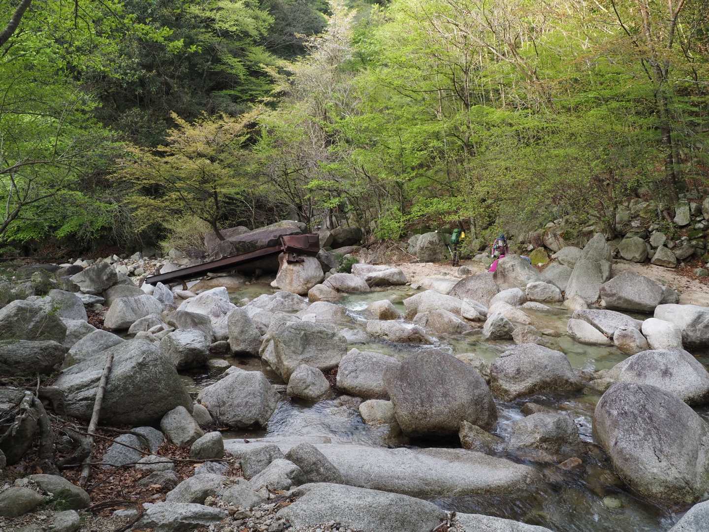 長石谷ルート。最初の渡渉が1番の難関でした💦