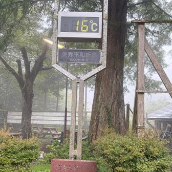 山頂は、16℃で涼しい