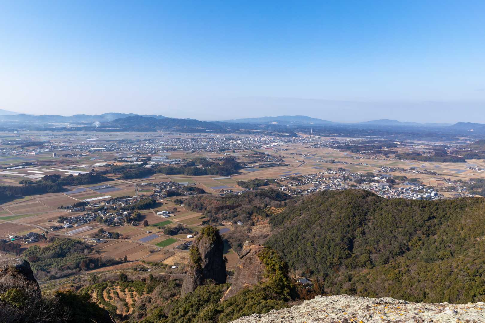 山鹿の街並みがはっきり見えますね