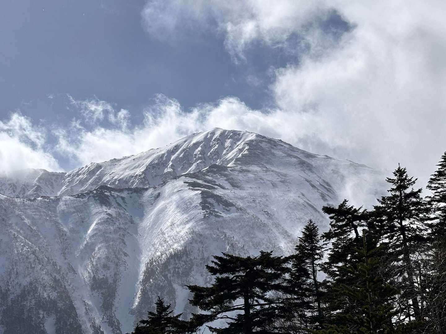 下山途中　木曽駒ヶ岳が一瞬綺麗に見えました