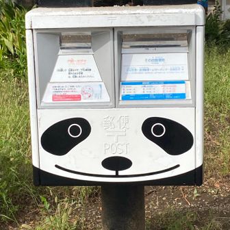 ポスト📮がパンダ🐼になってます。可愛い😍