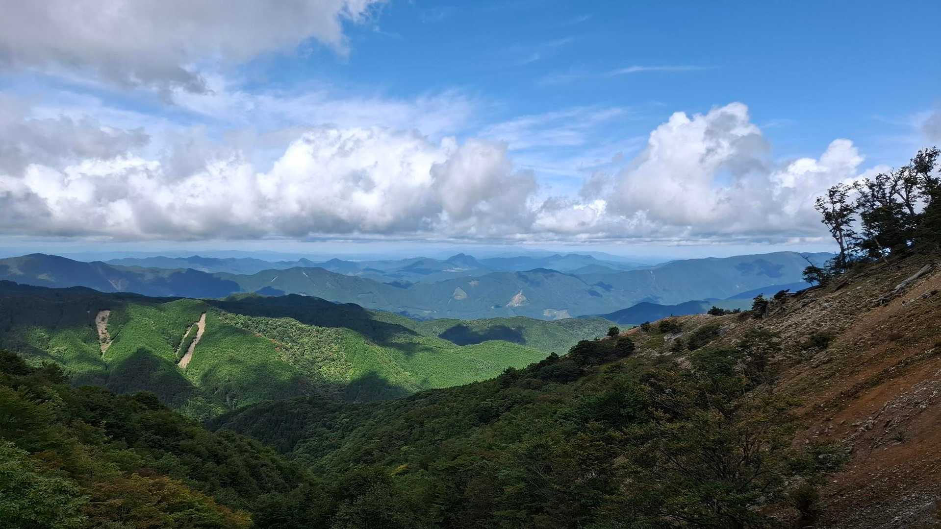 木屋谷雨量観測所-桧塚奥峰登山口-桧塚-桧塚奥峰-明神岳 往復コースの写真