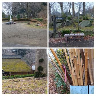 道の駅に愛♡が5個もある
表登山口看板 腰掛けもある
古民家？木の幹に面白いコケ
老人クラブ無料貸し出し杖
(表道に2東道に1計3カ所）