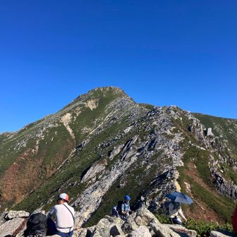 振り返れば常念岳の存在感