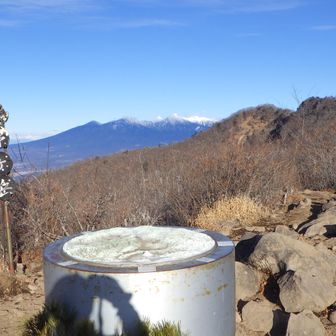 山頂から金ヶ岳の左に八ヶ岳