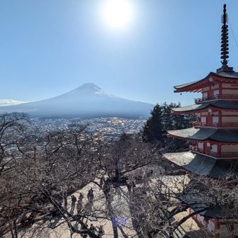 忠霊塔と富士山