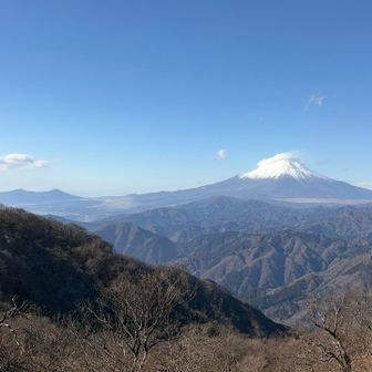 その右　ツツジ新道展望台からの富士山と愛鷹山