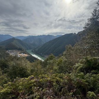 冷水山・百前森山・果無山 十津川が見えてきました