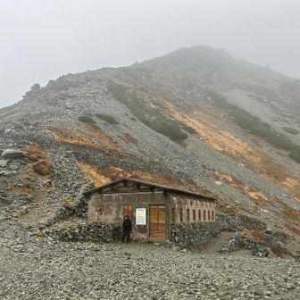 雄山見えてるけどねー。風雨強くて戻ります