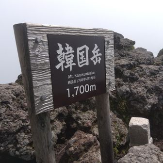 眺望なしでした🪨　
ここから、薮こぎをしつつ北峰に向かいましたが、途中で空模様が急変し、
ガスが一段と濃くなり小雨となってきたので☔山頂に引き返し下山しました😂