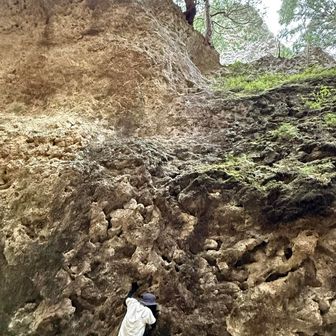 違う岩で真似してみる…
体が重すぎ…
腕の力無さすぎ………無理😅