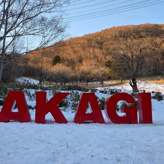 冬は湖畔からこっちに移動してる赤城モニュメント