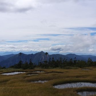 分岐に戻った
池塘と鳥甲山🔵