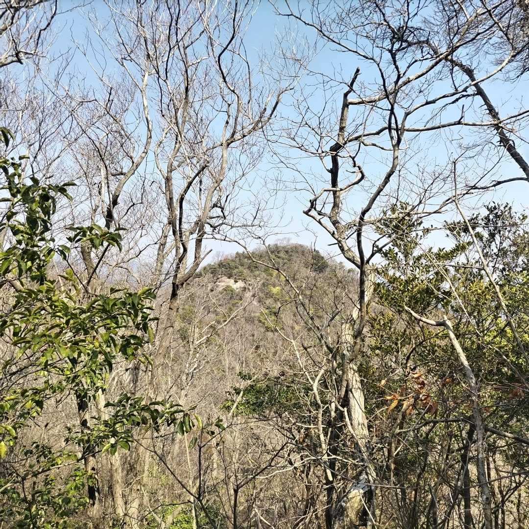 これから向かう角尾山
岩場が見えています😰